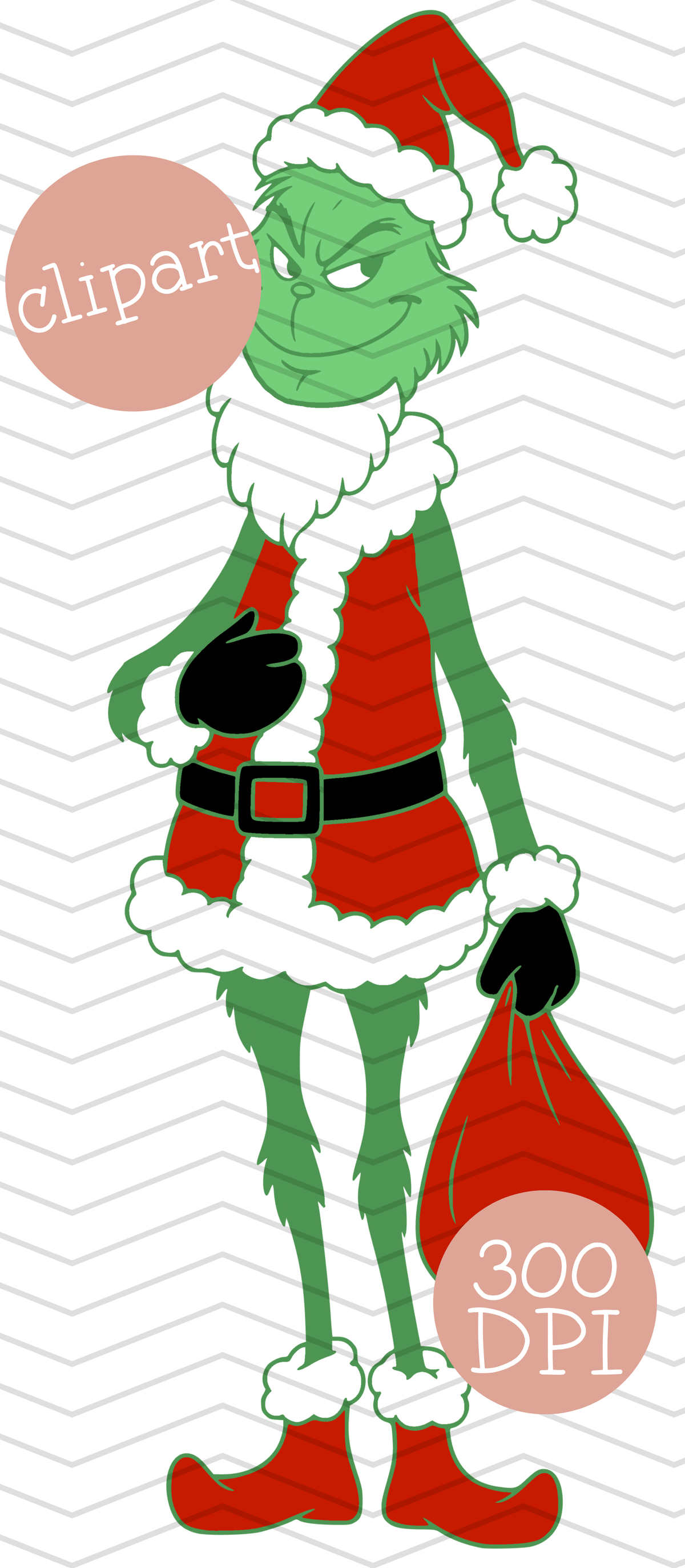 Grouch Christmas Clipart Bundle, 16PC