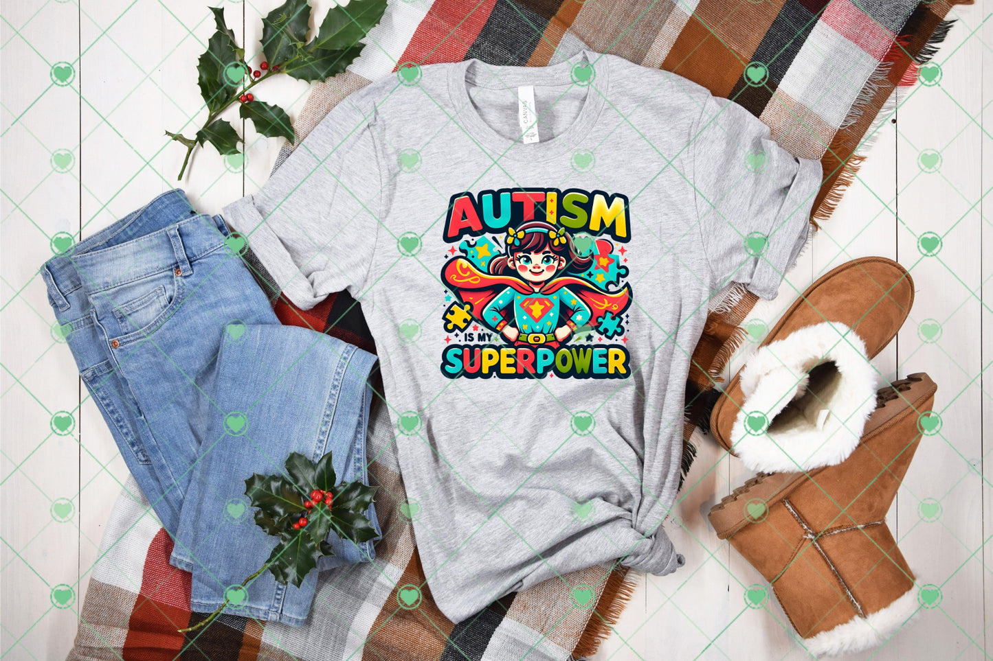 Autism Awareness PNG Bundle – Advocate Mom, Superpower, Team Spectrum, Puzzle Designs for Sublimation, DTF & Screen Printing