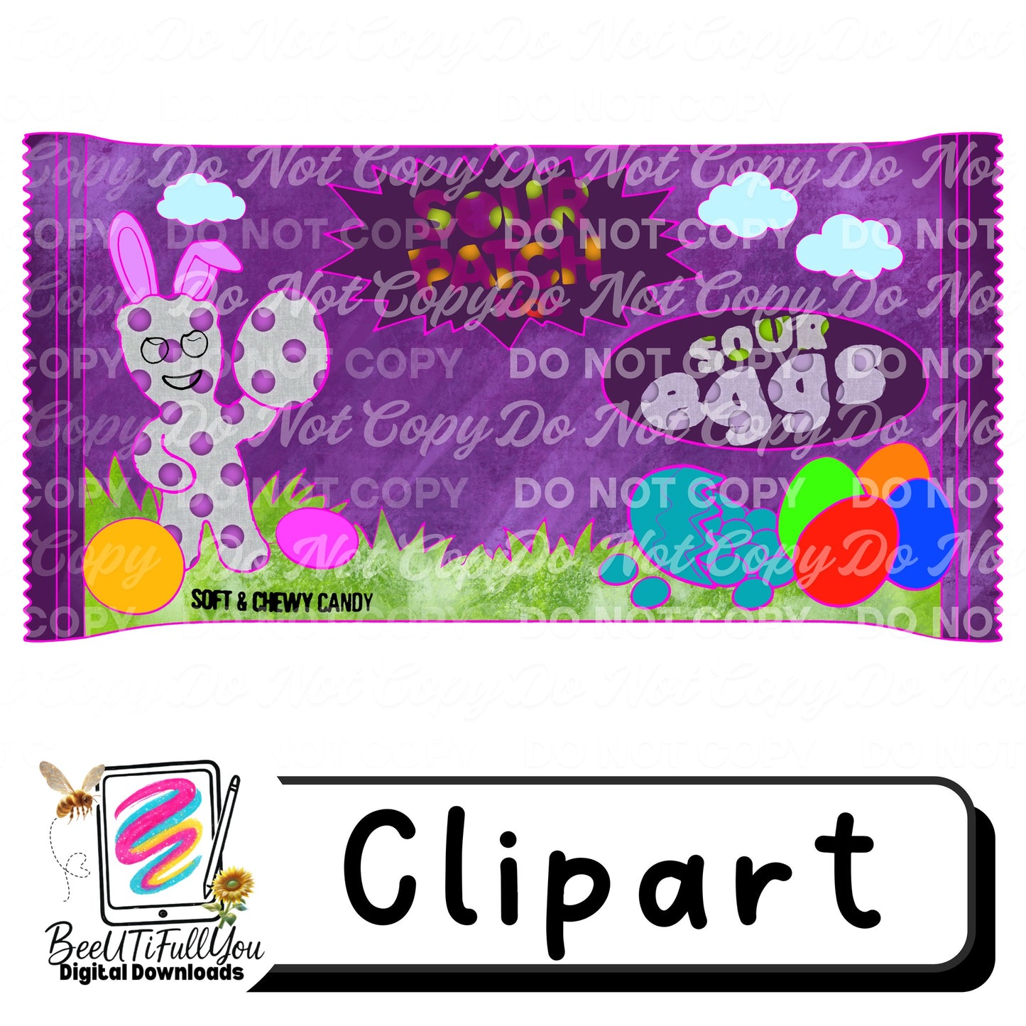 Easter Candy Clipart Bundle PNG | Colored + Outline Versions | Growing Spring Candy Collection | Commercial Use Digital Download