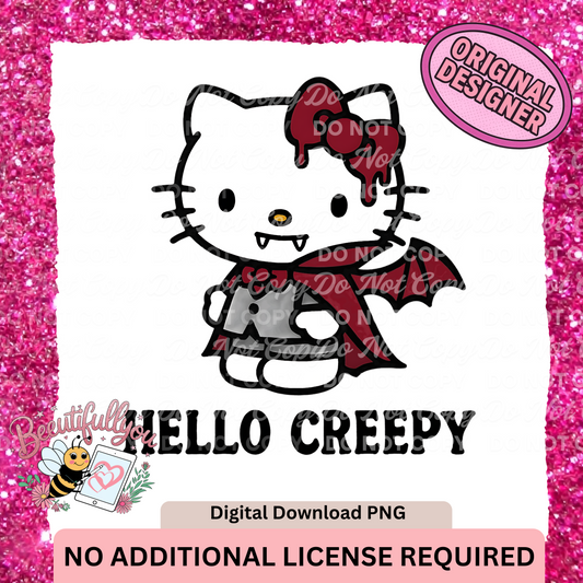 Hello Creepy PNG Design