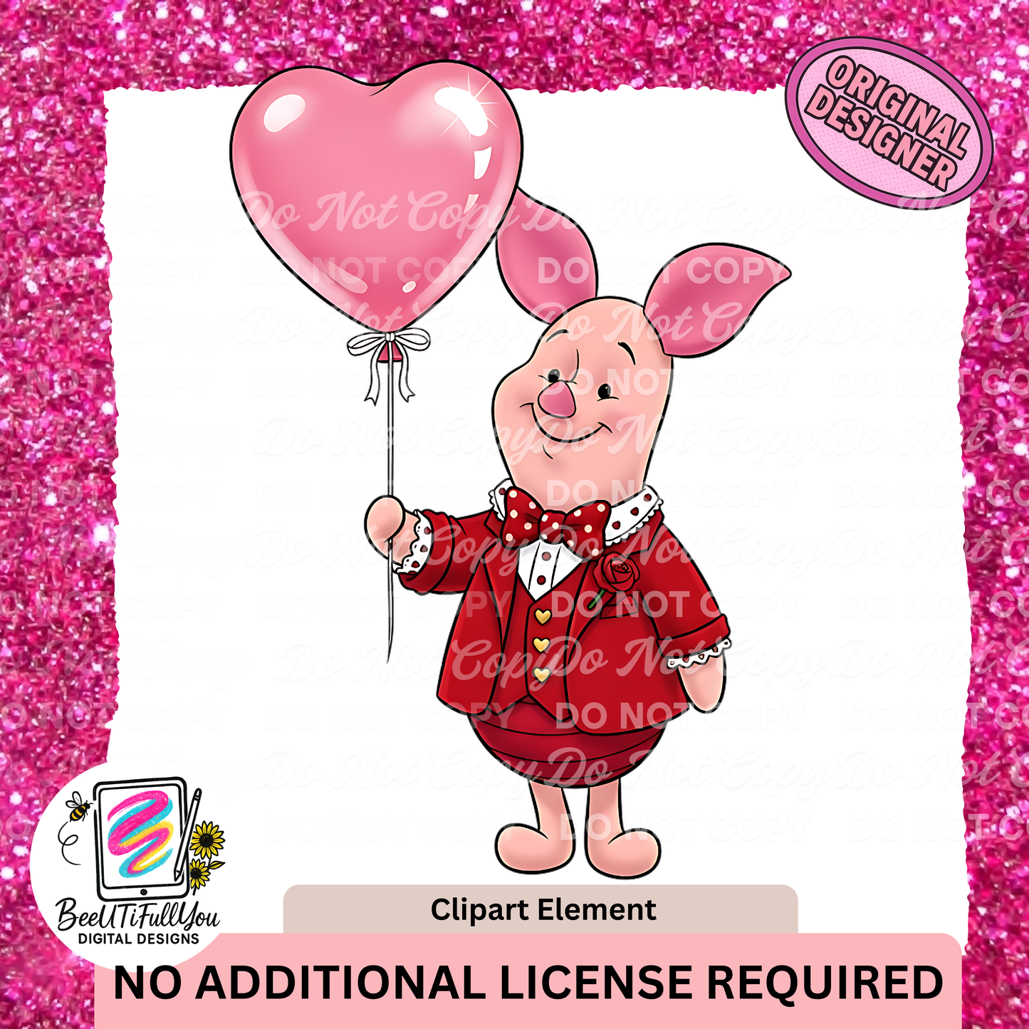 Valentine Balloon Animals Clipart Pack • 4 Cute Character Elements • Digital Download PNG •