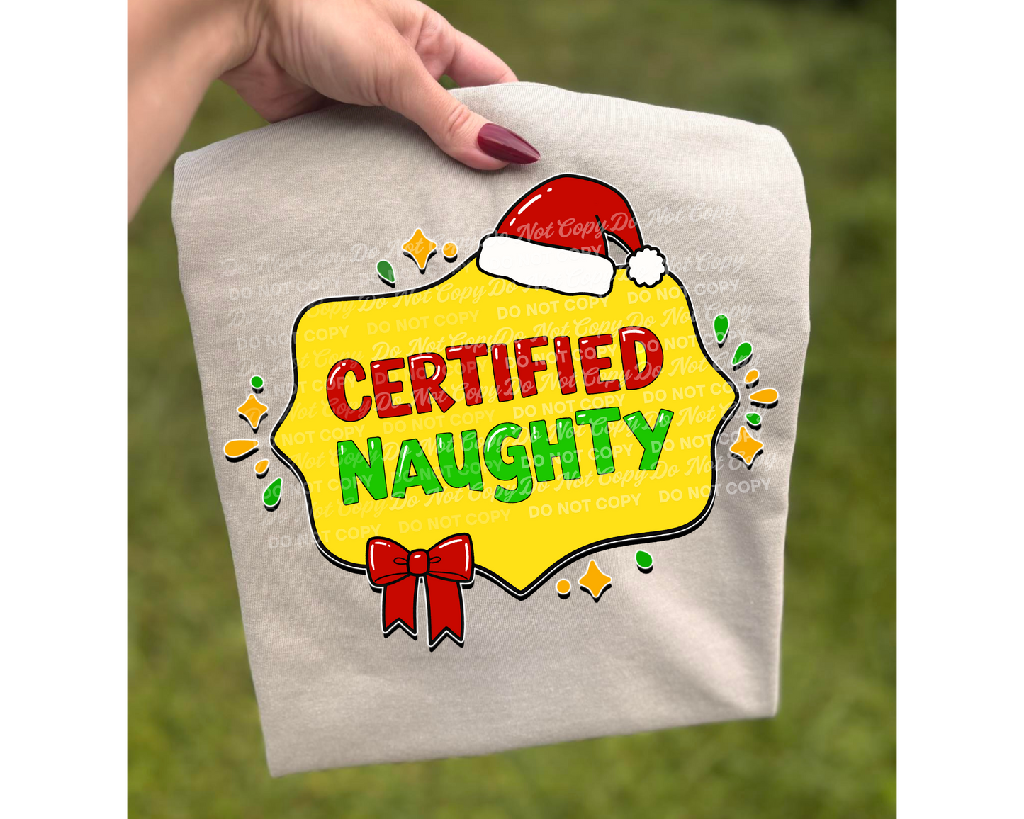 Certified Naughty PNG | Fun Christmas Badge Sublimation Design