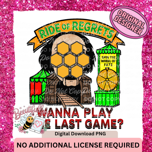 Ride of Regrets PNG | Carnival Horror Game Design | Digital Download for dtf and Sublimation