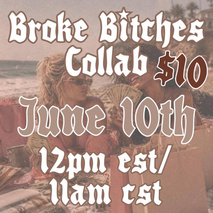 Broke Bitches Summer Collab Bundle | 56 PNG Designs | 28 Clipart | 19 Seamless Files | 33 Mockups | Alpha Sets & More