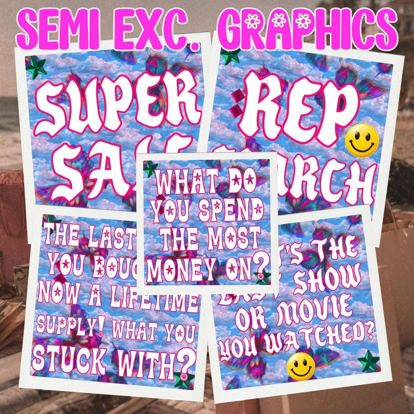 Broke Bitches Summer Collab Bundle | 56 PNG Designs | 28 Clipart | 19 Seamless Files | 33 Mockups | Alpha Sets & More