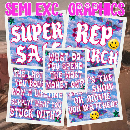 Broke Bitches Summer Collab Bundle | 56 PNG Designs | 28 Clipart | 19 Seamless Files | 33 Mockups | Alpha Sets & More