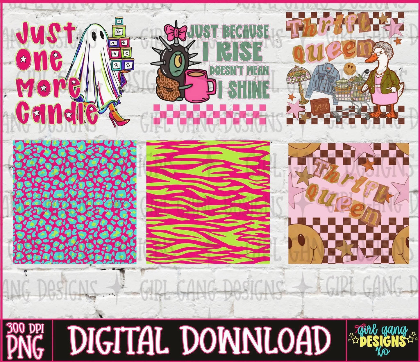 Broke Bitches Summer Collab Bundle | 56 PNG Designs | 28 Clipart | 19 Seamless Files | 33 Mockups | Alpha Sets & More