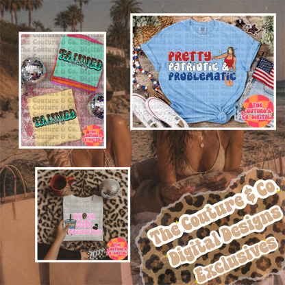 Broke Bitches Summer Collab Bundle | 56 PNG Designs | 28 Clipart | 19 Seamless Files | 33 Mockups | Alpha Sets & More
