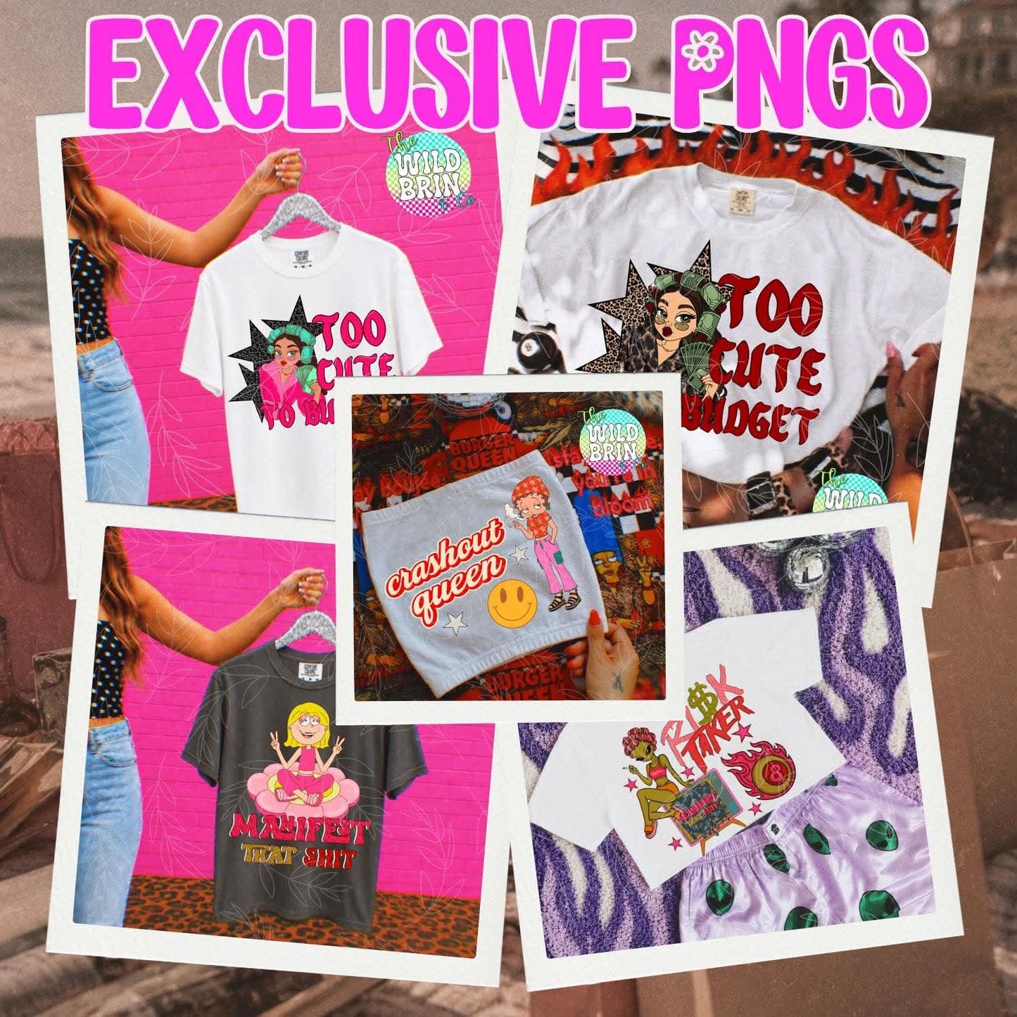 Broke Bitches Summer Collab Bundle | 56 PNG Designs | 28 Clipart | 19 Seamless Files | 33 Mockups | Alpha Sets & More