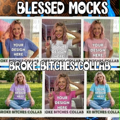 Broke Bitches Summer Collab Bundle | 56 PNG Designs | 28 Clipart | 19 Seamless Files | 33 Mockups | Alpha Sets & More