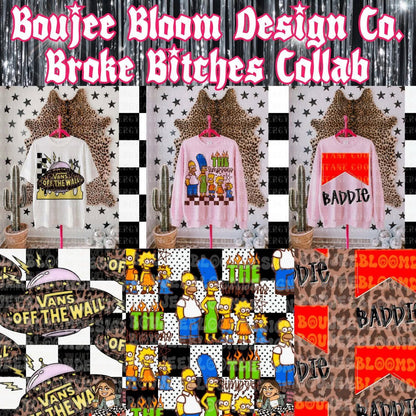 Broke Bitches Summer Collab Bundle | 56 PNG Designs | 28 Clipart | 19 Seamless Files | 33 Mockups | Alpha Sets & More
