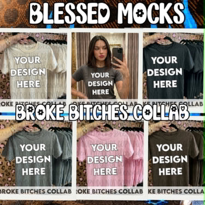 Broke Bitches Summer Collab Bundle | 56 PNG Designs | 28 Clipart | 19 Seamless Files | 33 Mockups | Alpha Sets & More