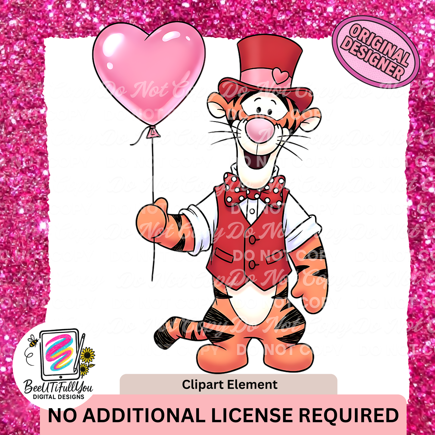 Valentine Balloon Animals Clipart Pack • 4 Cute Character Elements • Digital Download PNG •
