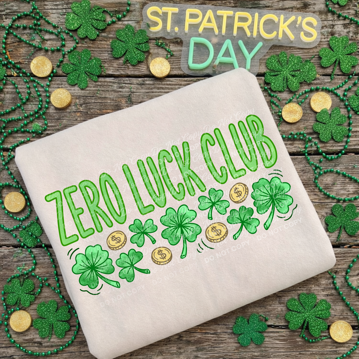 Zero Luck Club & Lucky-ish St. Patrick’s Day PNG Bundle | Funny Shamrock & Gold Coin Irish Designs | Digital Download