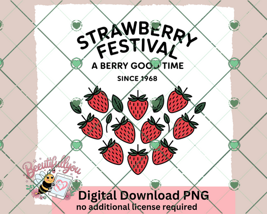 Strawberry Festival Vintage Digital Design