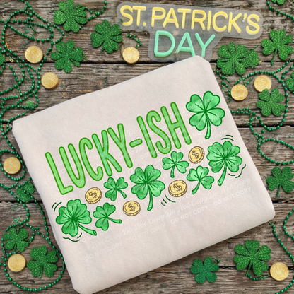 Zero Luck Club & Lucky-ish St. Patrick’s Day PNG Bundle | Funny Shamrock & Gold Coin Irish Designs | Digital Download