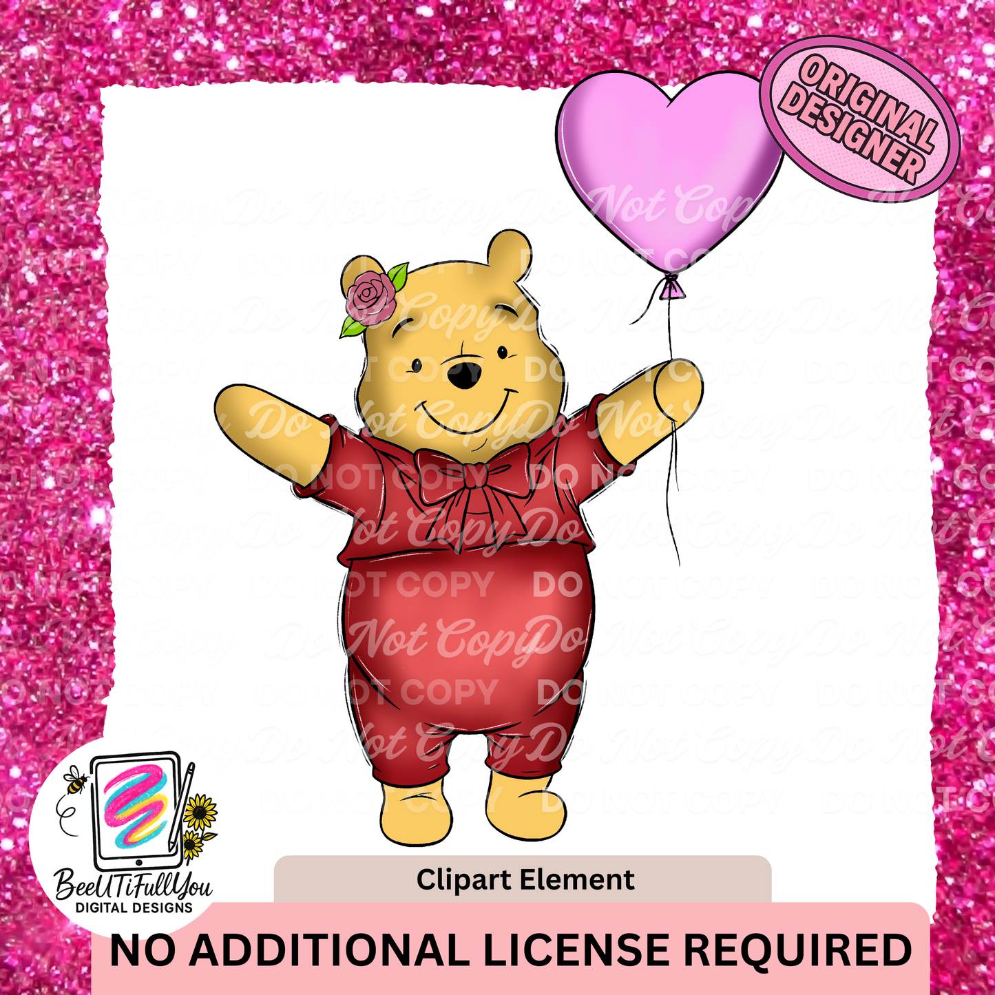 Valentine Balloon Animals Clipart Pack • 4 Cute Character Elements • Digital Download PNG •