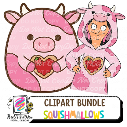Valentine Character Clipart Pack | 16 PNG Elements | Commercial Use Clipart