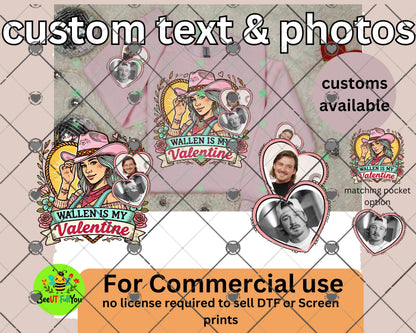 Custom Valentine’s Day PNG – Personalized Text & Photo Design for Shirts & Gifts