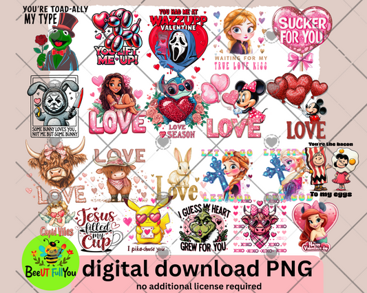 Valentine’s Day PNG Bundle - Cute & Fun Love-Themed Digital Designs