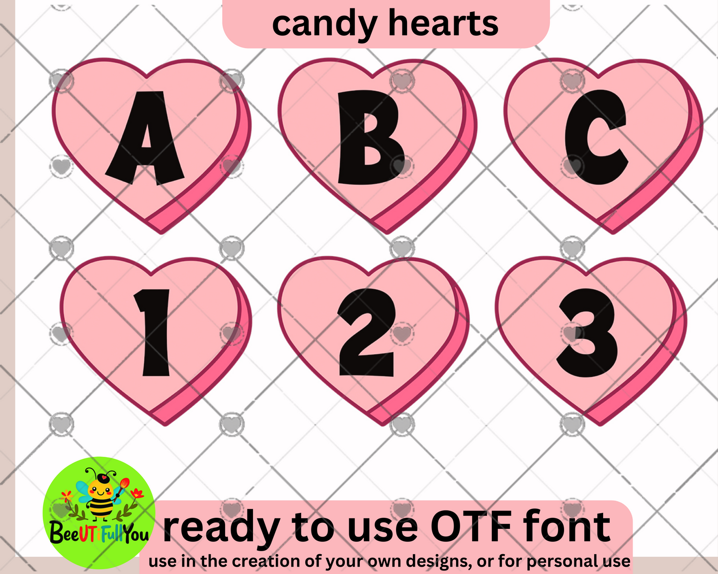 Candy Hearts OTF Font - Sweet Typable Download for Canva, Photoshop, and Procreate