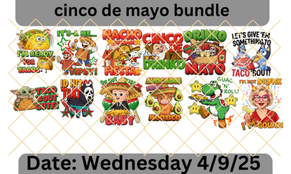 Cinco de Mayo PNG Design Bundle – 12 Designs + BONUS design