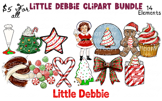 Little Debbie Christmas Clipart Bundle | 14 Holiday Snack-Inspired PNGs | Sweet Treat Elements for Shirts, Mugs & Sublimation