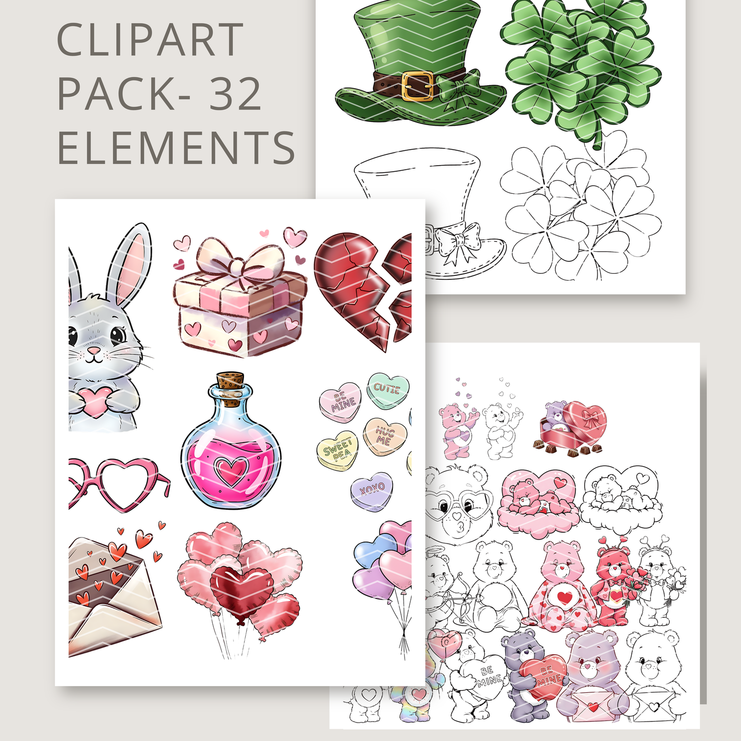 32-Piece Clipart Pack  | PNG Clipart Set