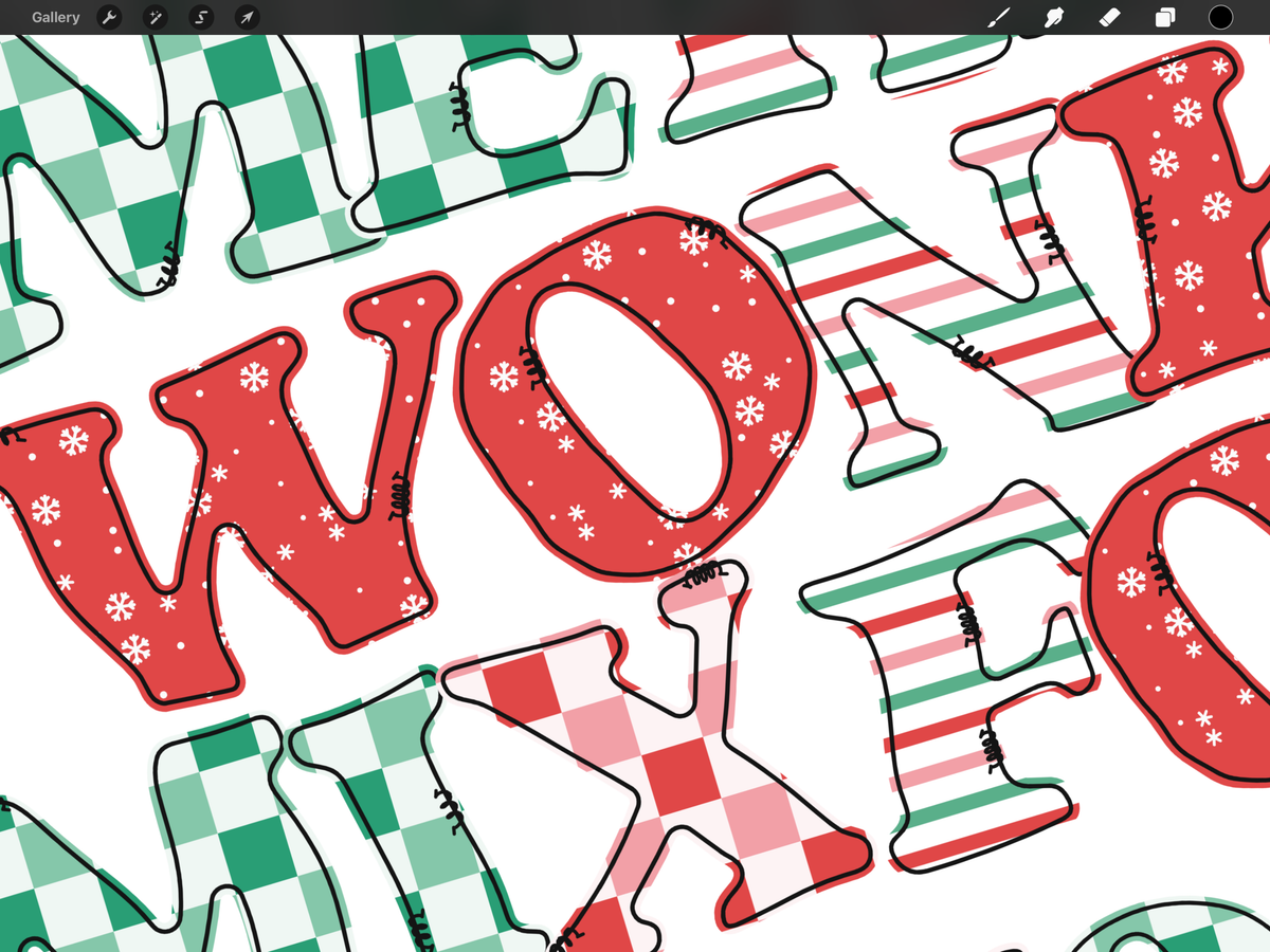 Merry Wonky Mix Christmas Font | OTF + Alpha Set