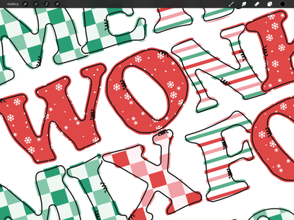 Merry Wonky Mix Christmas Font | OTF + Alpha Set