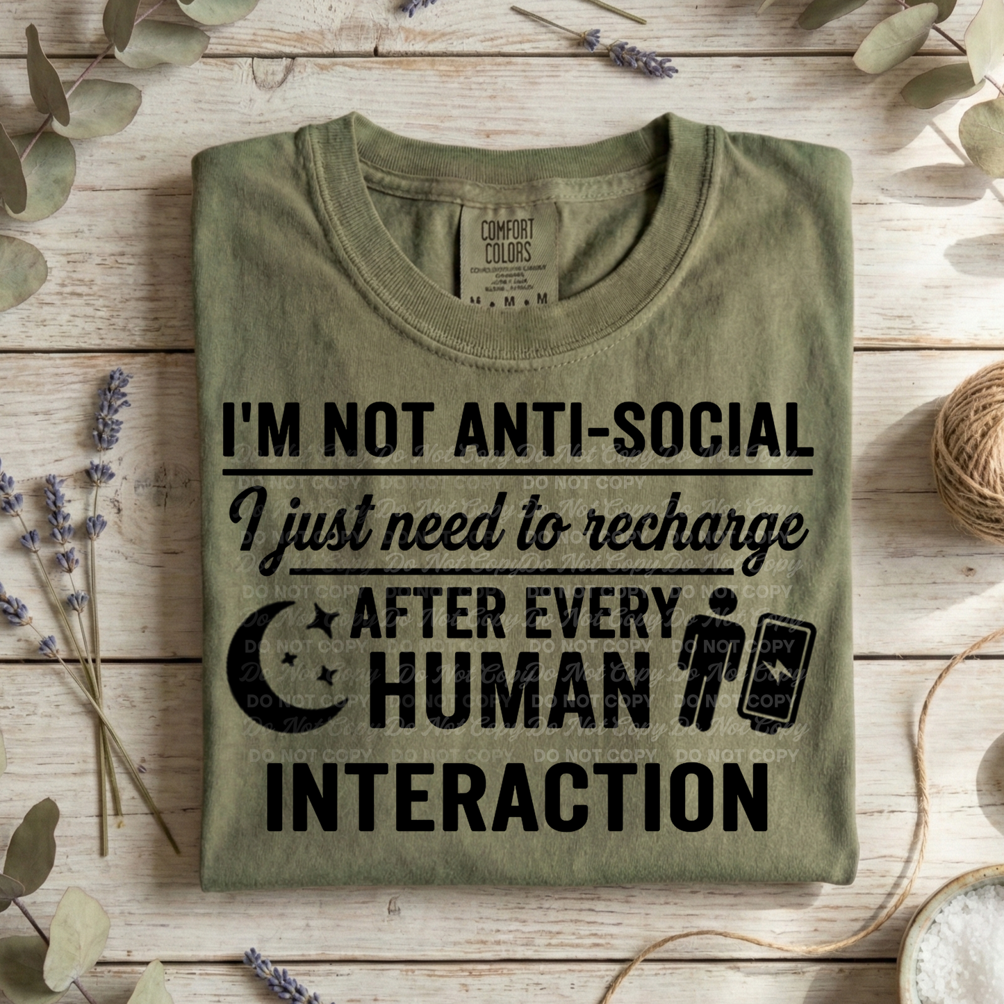 I’m Not Anti Social PNG | Introvert Shirt Design