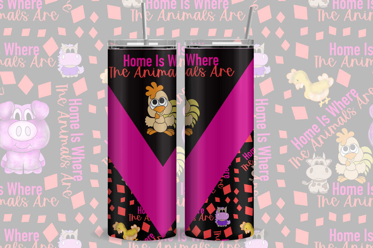 Farm Animal Bundle PNG | Shirt Design + 20oz Tumbler Wrap + Libby Glass Wrap + Seamless Pattern | Commercial Use Bundle