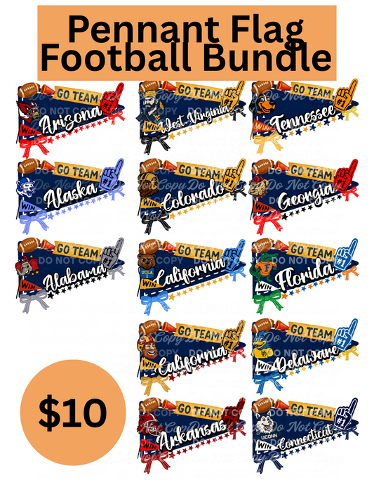 Pennant Flag Football Bundle | All States | Digital Download Google Drive Access