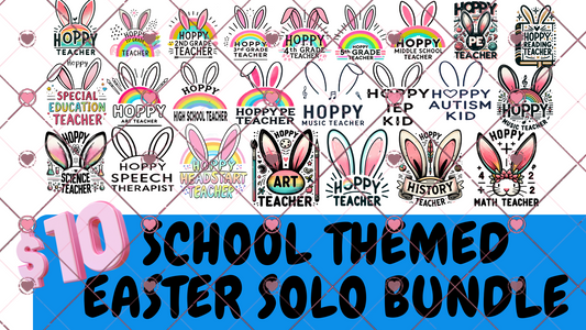 Hoppy Easter School Bundle | Teacher & Student Bunny Ears Designs | Digital PNG for Sublimation & Crafts