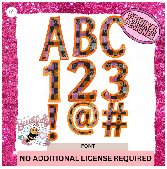 checkered halloween OTF font