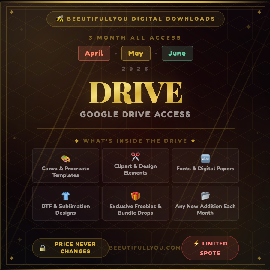 2026 Spring Design Drive Access | April May June Digital Download Bundle | Canva Templates, Clipart, Fonts & Sublimation Designs