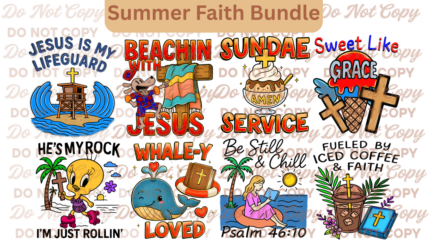 Summer Faith PNG Bundle – Digital Download