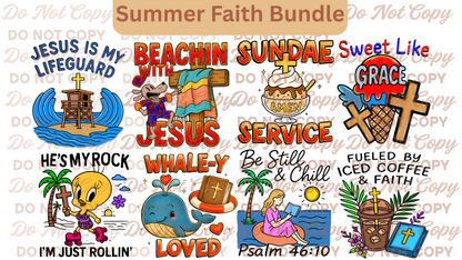 Summer Faith PNG Bundle – Digital Download