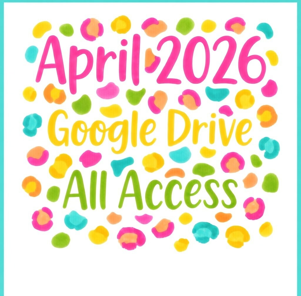 April 2026 All Access Drive | Clipart, Fonts, Seamless & More | Commercial Use Designs | Monthly Design Drive Access