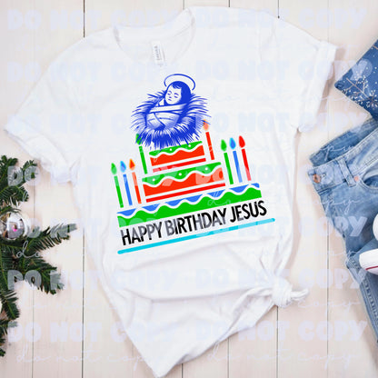 Happy Birthday Jesus Sweatshirt - Festive Religious Christmas Crewneck - Gildan 18000 Unisex Holiday Gift for Christian Faith