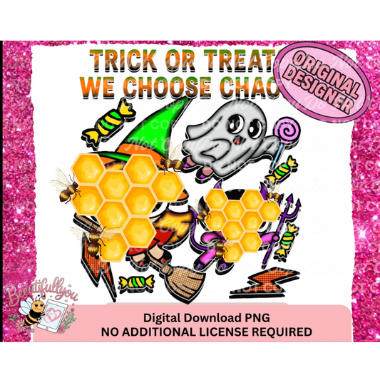 Trick or Treat We Choose Chaos PNG + Seamless Pattern