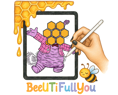 Hand Drawn Bing Bong Clipart with Outline – Digital Download for Design Use