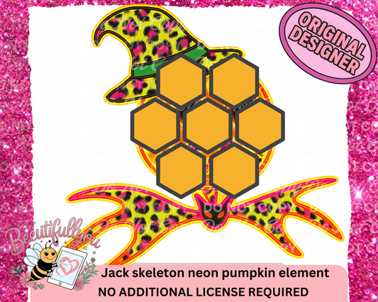 Jack Skellington Neon Pumpkin Clipart