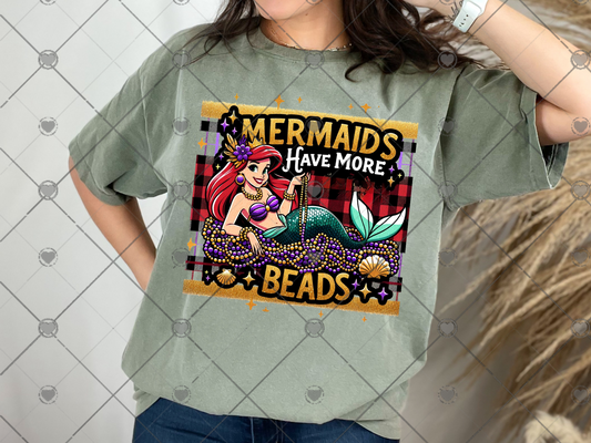 Mermaids Have More Beads - Mardi Gras Digital Design
