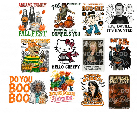 Fall Character Mashup Design Bundle – 12 PNGs for Halloween & Autumn Fun NO ADDITIONAL LICENSE REQUIRED | DIGITAL DOWNLOAD ONLY