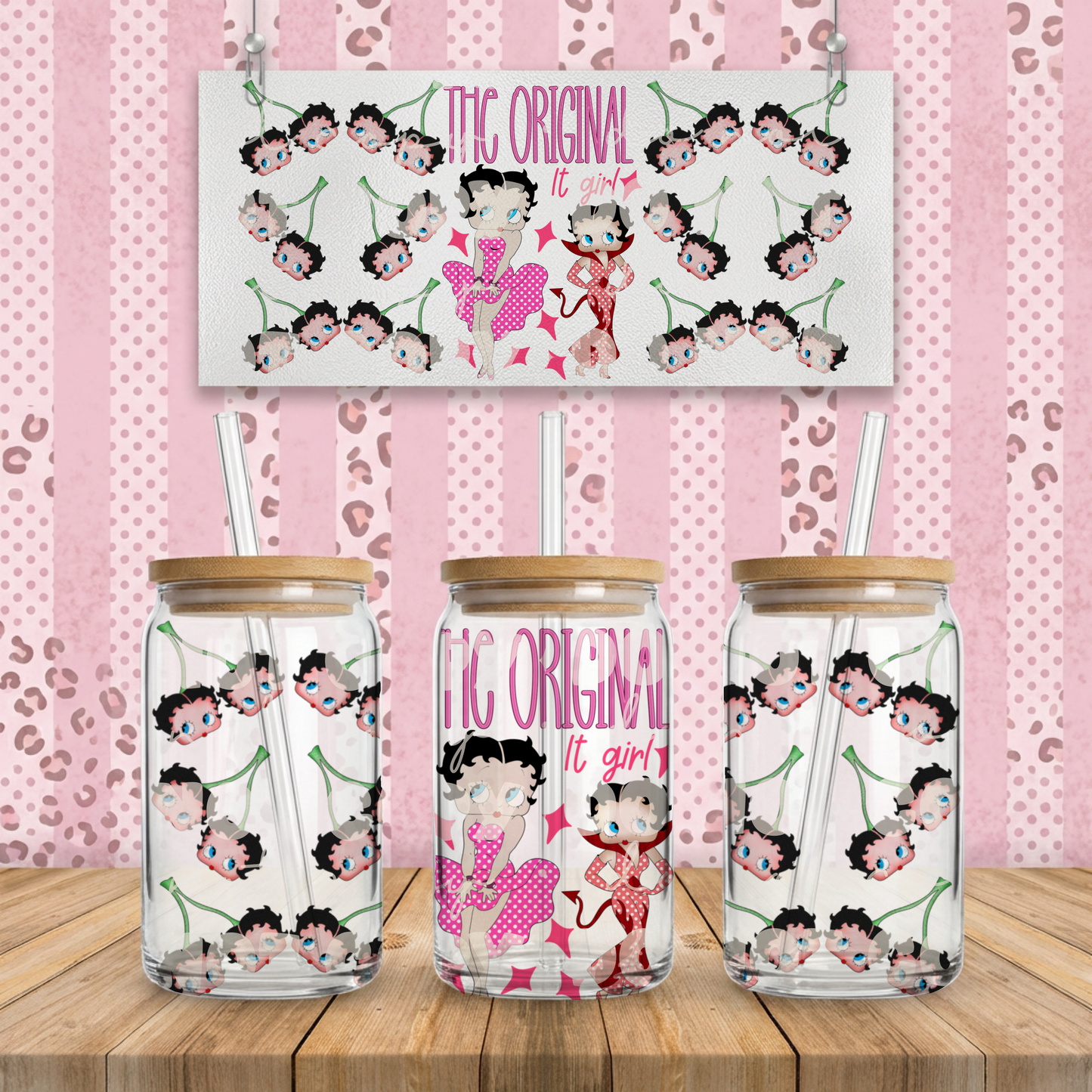 Retro Pinup Girl Bundle PNG | Shirt Design + 20oz Tumbler Wrap + Libby Glass Wrap + Seamless Pattern | Commercial Use