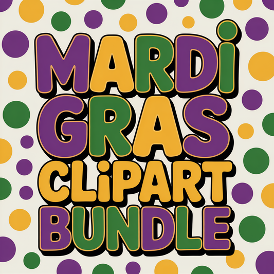 Mardi Gras Clipart Bundle | Colored PNG Elements  | Commercial Use | Google Drive Access
