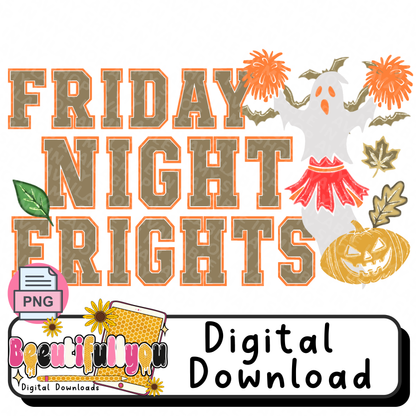 Friday Night Frights Halloween Football PNG Design