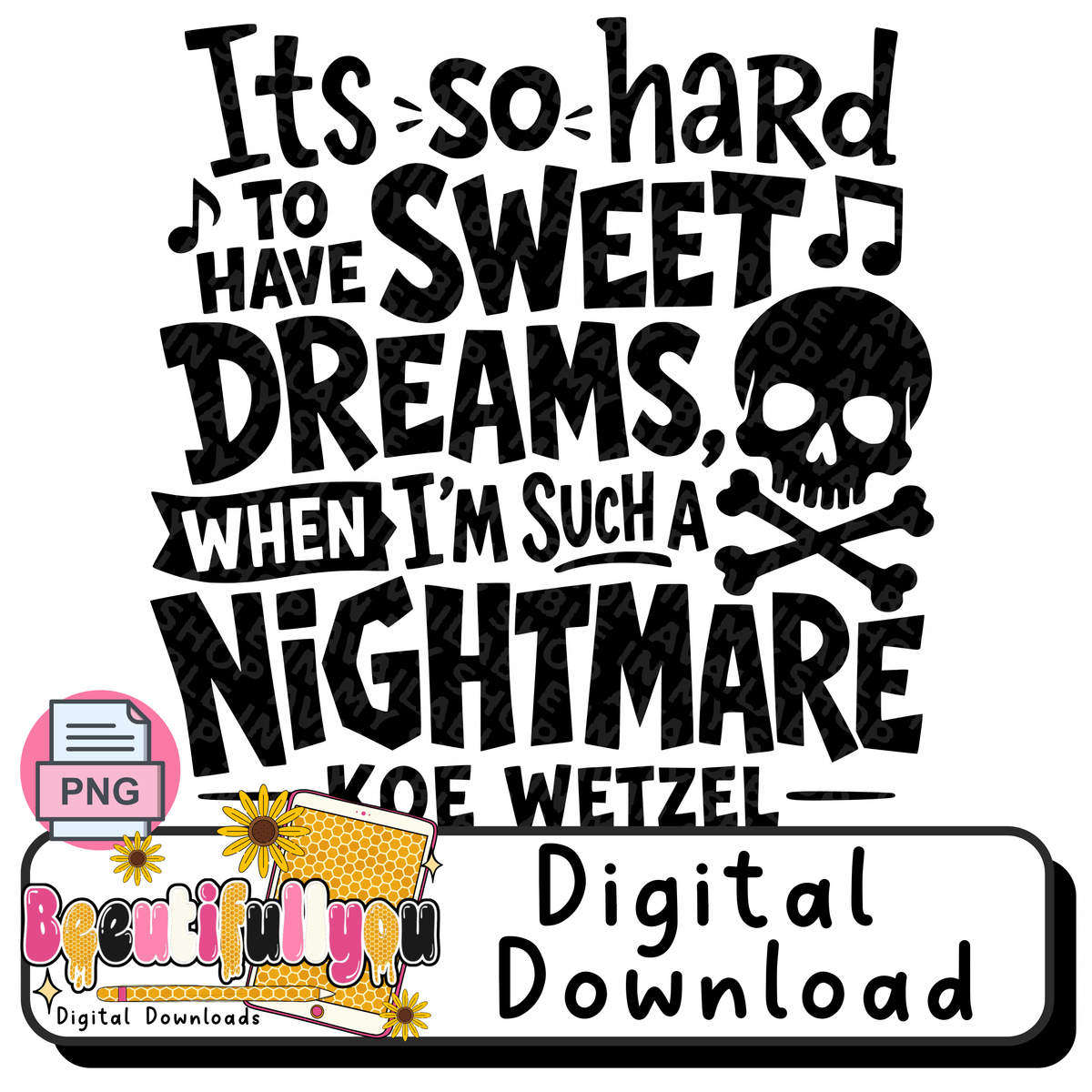 Sweet Dreams Nightmare,  PNG Design