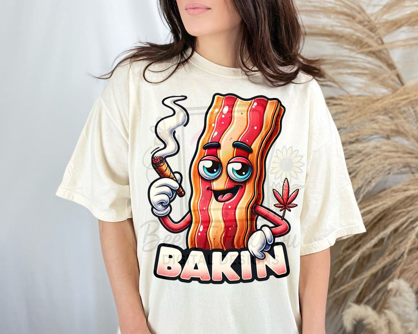 Bakin’ Fried PNG Bundle | Funny Breakfast Humor Shirt Design | 2 Finished Designs | Commercial Use